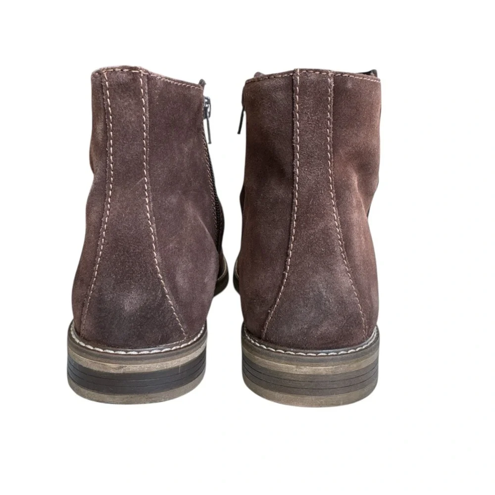 Alfani Arlen Brown Suede Ankle Boots Men’s 12M Side Zip Casual Dress Boots